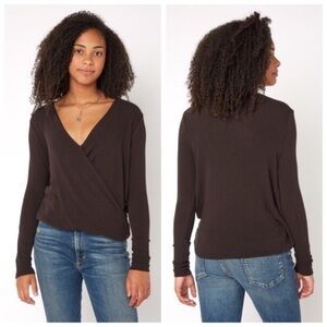 N. Project Social T Devotion Surplice Top Black Tea